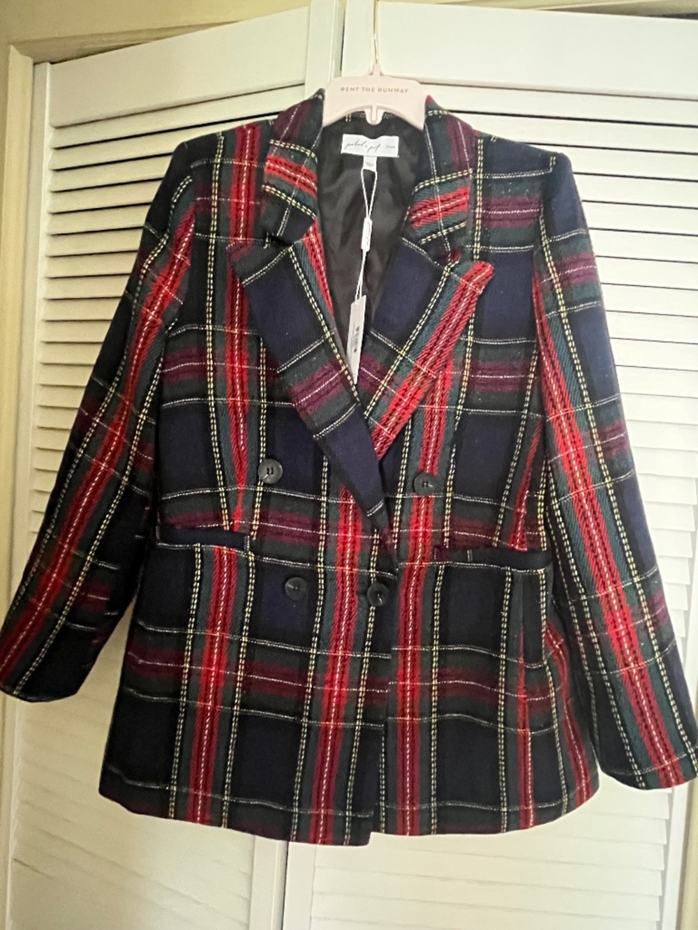 Vivienne Shimmer plaid blazer